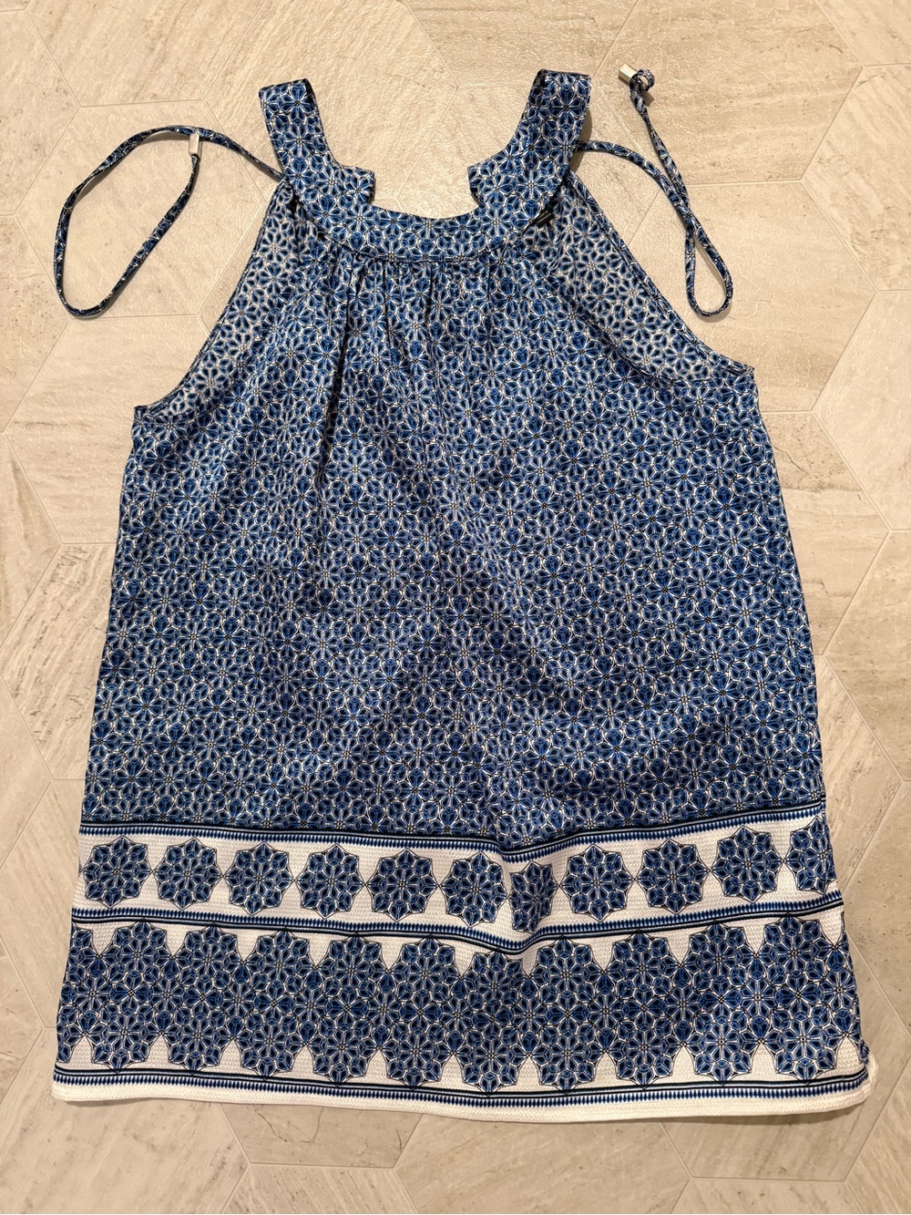 The Limited Blue Printed Halter Camisole
